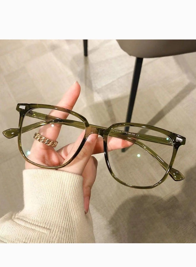 ZVEV Round Glasses+Sea Blue Contact Lenses Unisex Cosmetic Big Eye Circle Coloured Contacts Lenses  Brown Lens For Eyes,Pack Of 2 Pcs (Brown/Sea Blue) - Image 2