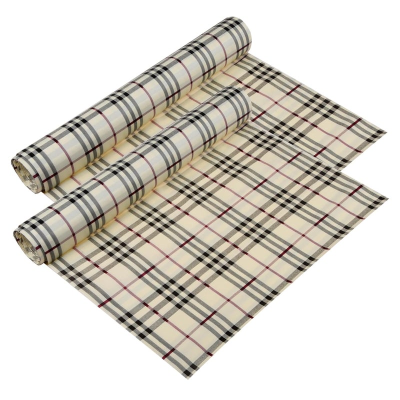 Kuber Industries Shelf Liner PVC Kitchen Liners for Cabinets and Drawers Drawer Liner Mat CheckDesign Shelf Liner Cabinet Mat 5 MTR Pack of 2 Cream - Image 1