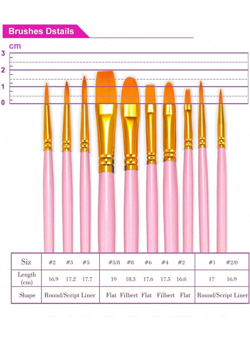 Mitoy 20 Pcs Paint Brush Set, Nylon Acrylic Paint Brushes - Image 2