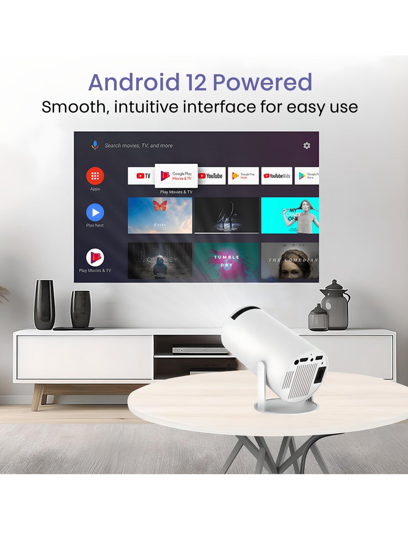 iCruze - iCruze PixelStream Smart Projector - 720p HD, 4500 Lumens, Android 12, Wi-Fi, Bluetooth, HDMI, USB - Portable Mini Home Theater Projector with 200” Screen Size Support - Image 1
