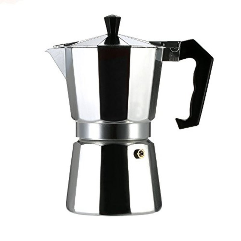 12-Cup aluminum Espresso Percolator Coffee Stovetop Maker Mocha Pot for Use on Gas or Electric Stove, silver, lightweight and durable - Image 2