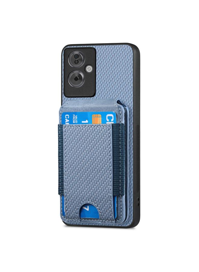 S-TOP Case For OPPO Reno6 5G Carbon Fiber Vertical Flip Wallet Stand Phone Case - Image 2