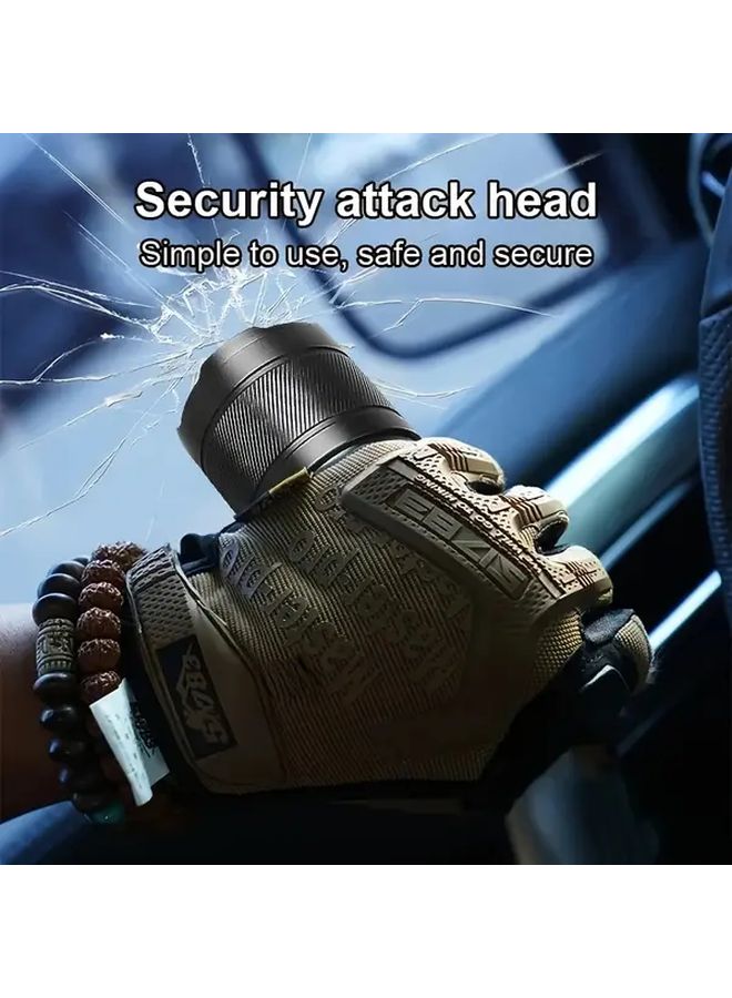 Bb Black Aluminum Alloy LED Flashlight 6000mAh Type C USB 9 Modes Outdoor Emergency Light - Image 3