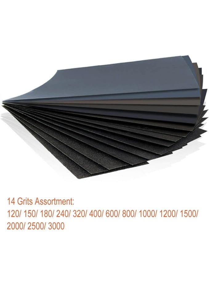 42 Pcs Wet Dry Sandpaper 120 to 3000 Grit Assortment 9 * 3.6 Inches Abrasive Paper Sheets for Automotive Sanding Wood Furniture Finishing - Image 5