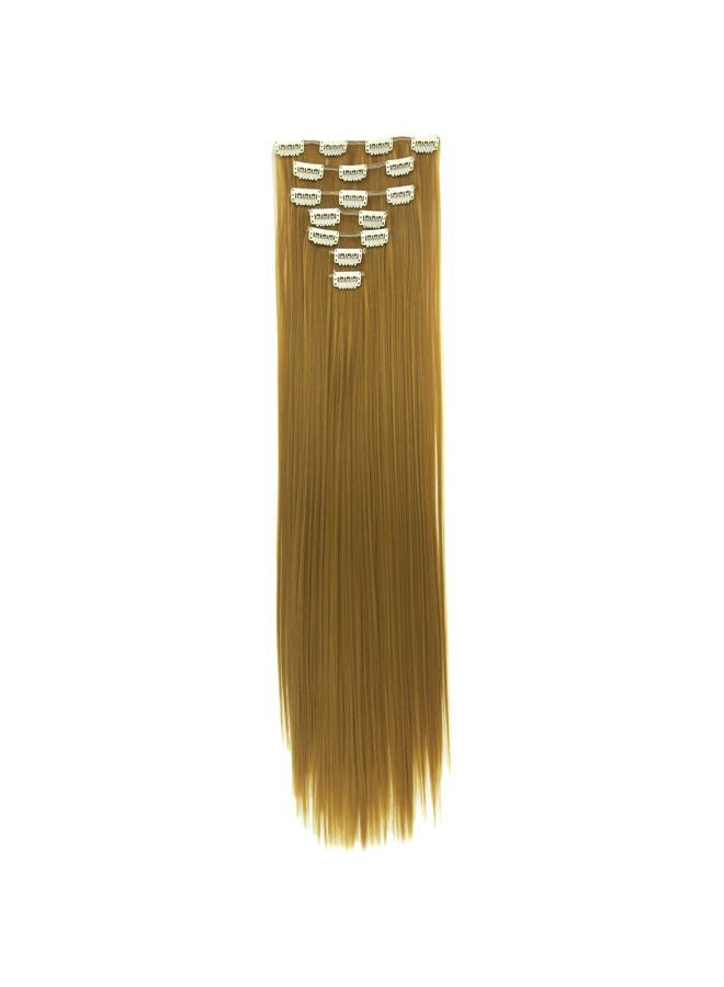 Long Synthetic Straight Hair Extension Brown