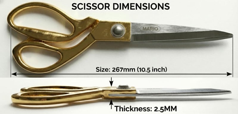 Mario Scissors for Sewing-Tailoring 10.5 inches- Gold Sharp Cloth Cutting Scissors, Comfortable Grip, Easy to Handel - Stainless Steel Blade Scissors - MS 38 - Image 3