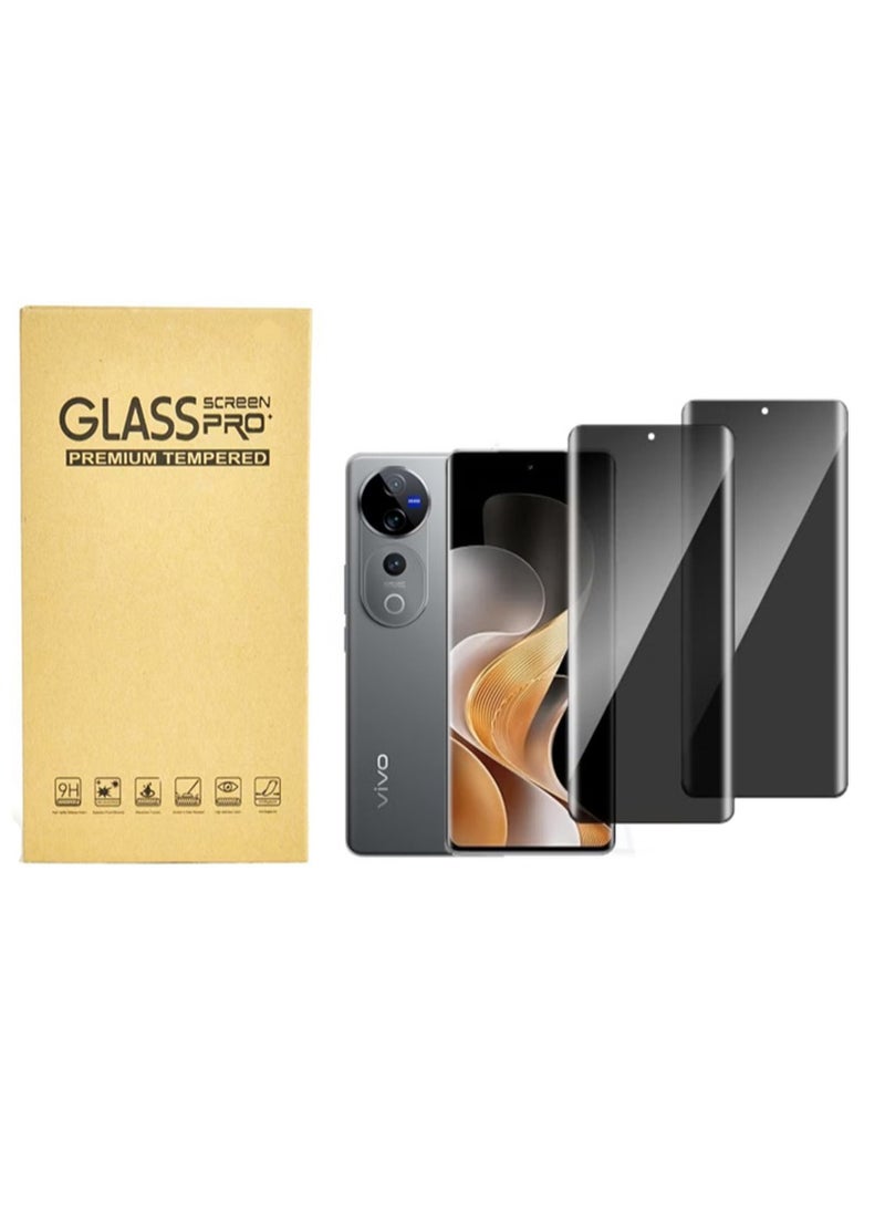 Generic 2 Pack Privacy Screen Protector for vivo V40 ,Support Fingerprint Unlock 9H High hardness Tempered Glass Film,Anti-Scratch Case  - Image 1