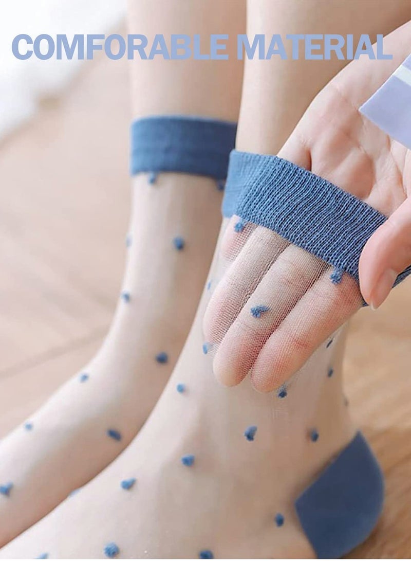 KASTWAVE Mesh Socks Women, 5 Pairs Mesh Sheer Socks Tulle Socks Novelty Slouch Socks - Image 2