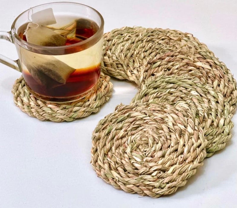 HAYAH LABORATORIES MacrameStore/boho decor - Halfa Coaster - ÙƒÙˆستر حاÙ„فا
