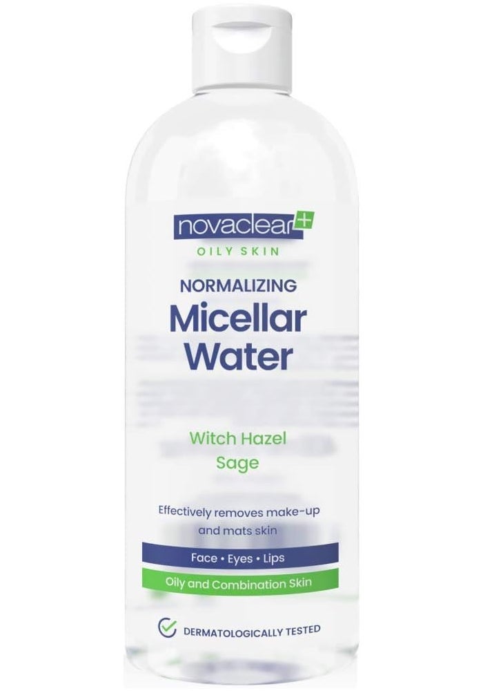novaclear ماء ميسيلار نوفاكلير لعلاج حب الشباب مع هازل الساحرة والميرمية - 400 مل - Image 1