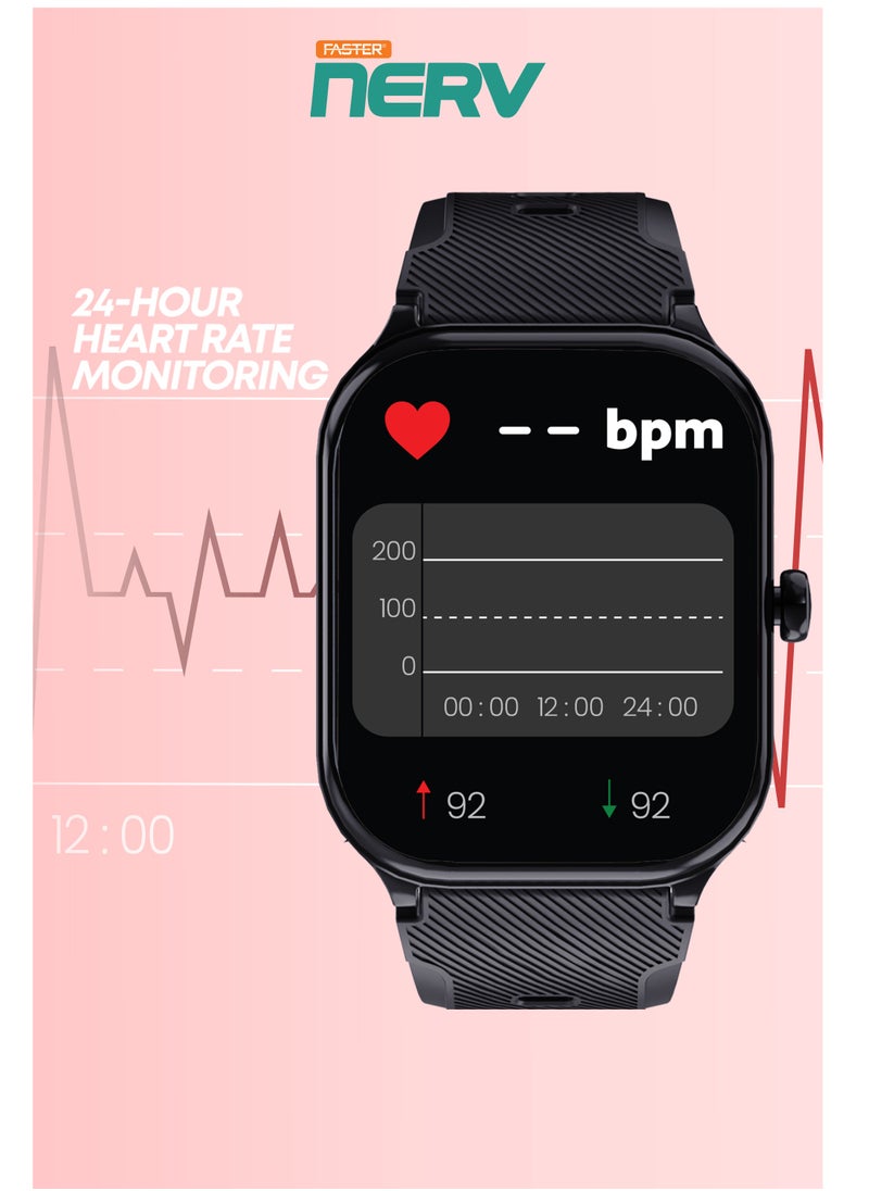Faster - Smart Watch 2 - 2.01" HD Display, Bluetooth Calling, Fitness Tracker, Heart Rate & Sleep Monitor, Sports Modes, IP68 Waterproof, 290mAh Battery, for Men and Women, Compatible with Android & iOS - Image 1