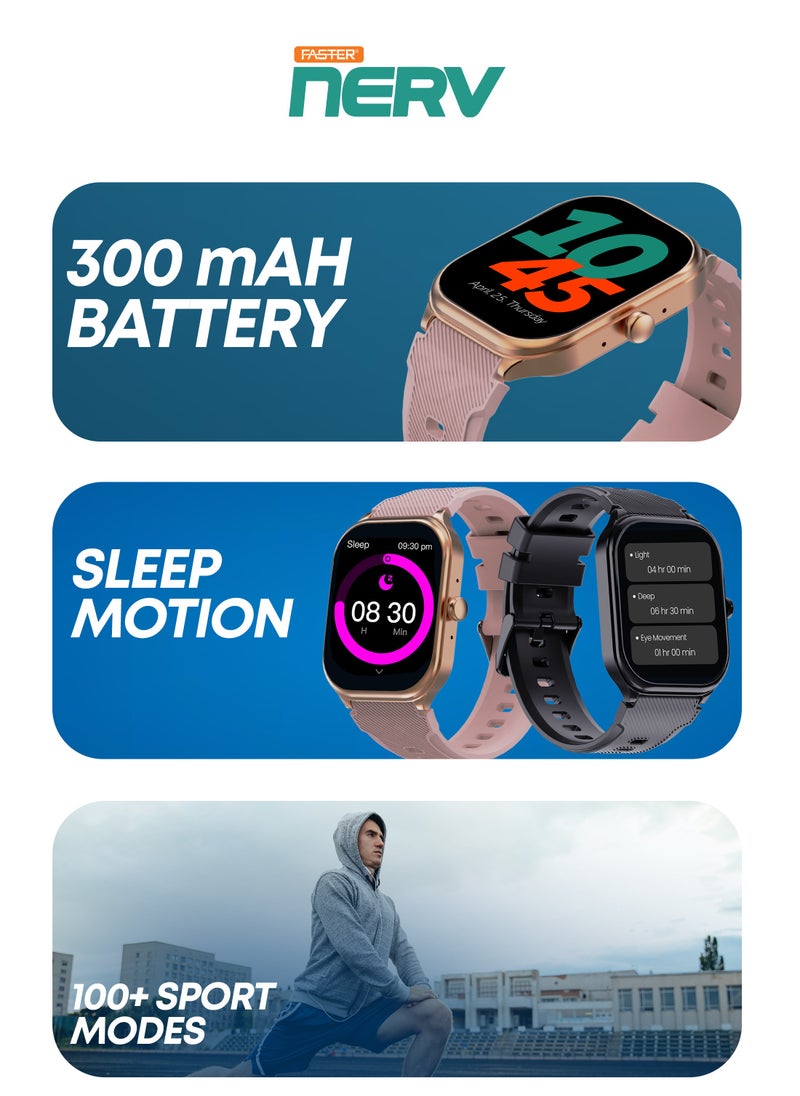 Faster - Smart Watch 2 - 2.01" HD Display, Bluetooth Calling, Fitness Tracker, Heart Rate & Sleep Monitor, Sports Modes, IP68 Waterproof, 290mAh Battery, for Men and Women, Compatible with Android & iOS - Image 1