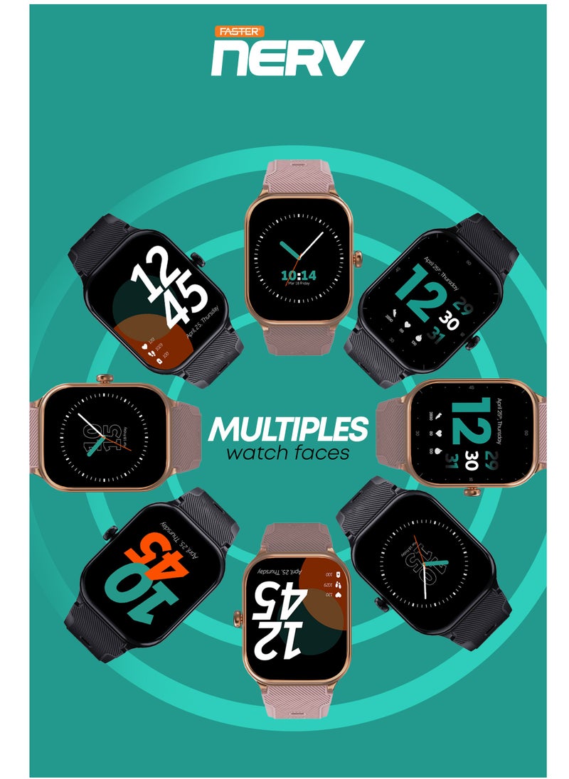 Faster - Smart Watch 2 - 2.01" HD Display, Bluetooth Calling, Fitness Tracker, Heart Rate & Sleep Monitor, Sports Modes, IP68 Waterproof, 290mAh Battery, for Men and Women, Compatible with Android & iOS - Image 1