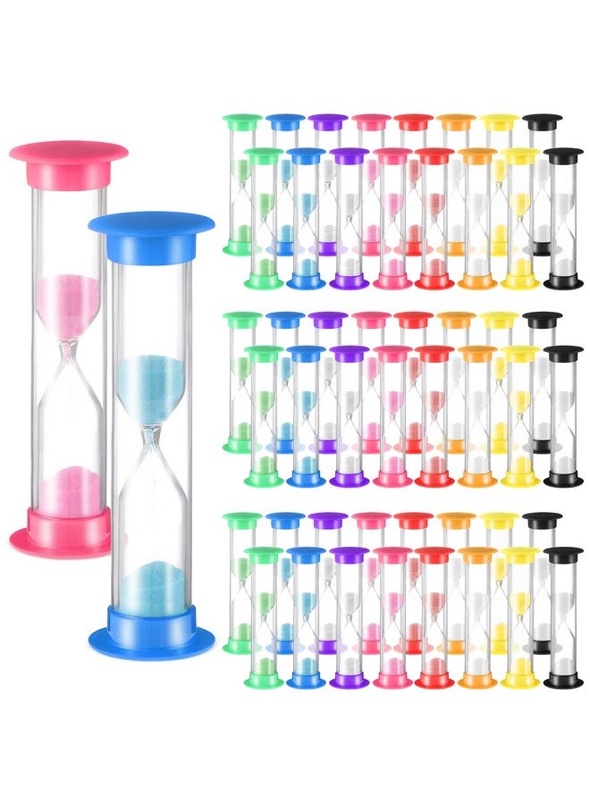 Queekay 48 Pcs 2 Minute Sand Timer for Kids, Mini Hourglass Bulk Sand Clock Timer for Adult Kids in Classroom Kitchen Games Office School(Colorful) - Image 1