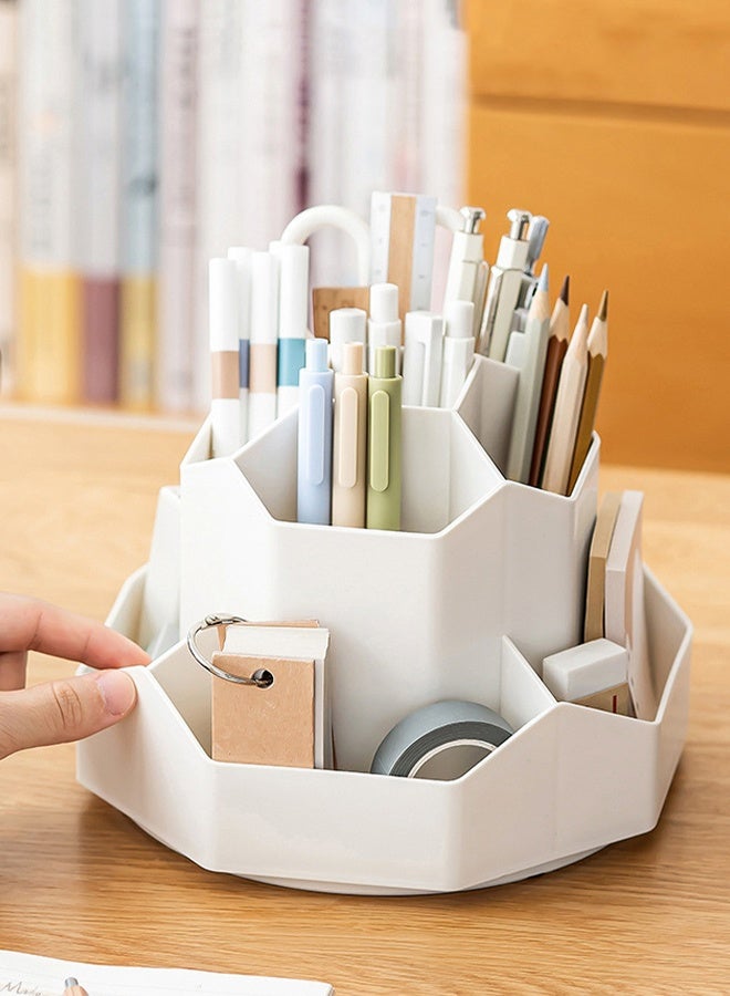 DUNISO Rotatable Pen Holder 9 Slots Office Desk Organizer Pen Cosmetic Brush Holder Multi-Functional Pencil Cups Desktop Stationary Makeup Organizer Storage for Office School Home - Image 2