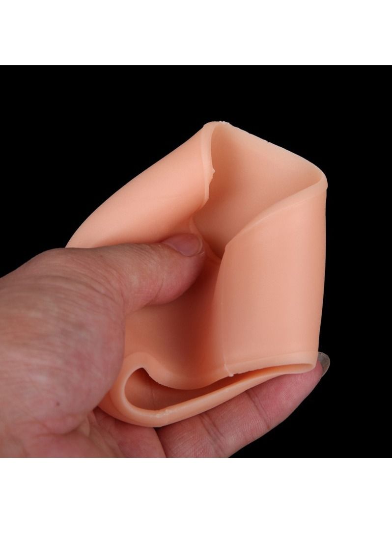 DubaiGallery 2pcs Silicone Gel Heel Guard Support Spur Cracked Heels Protectors Pain Relief Beige Color - Image 5