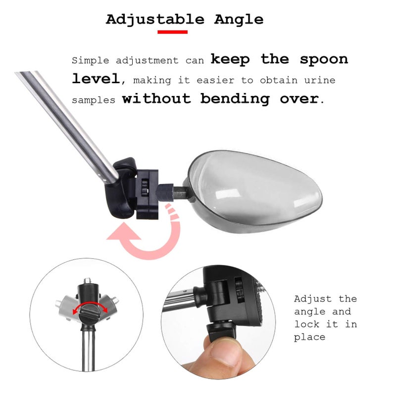 iNenya Dog Urine Sample Catcher,Adjustable Angle Long Handled Telescopic Dog Urine Collector,Super Easy to Use Dog Pee Catcher Urine Stick for Small Large Female Dogs - Image 4