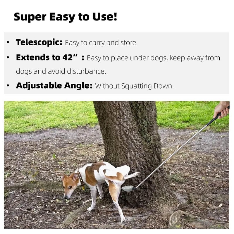 iNenya Dog Urine Sample Catcher,Adjustable Angle Long Handled Telescopic Dog Urine Collector,Super Easy to Use Dog Pee Catcher Urine Stick for Small Large Female Dogs - Image 2