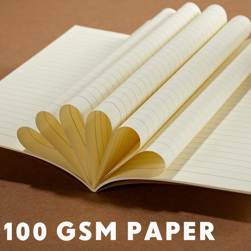 Mimorou 100 Pcs Journals Notebooks Bulk - Kraft Softcover A5 Small Notebooks 5.5 Inch x 8.3 Inch Notepads with 60 Page 30 Sheet for Writing Sketch Travel Office Supplies(Brown,Lined) - Image 3
