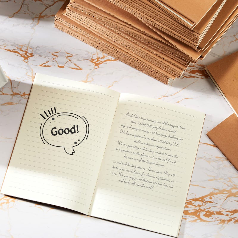Mimorou 100 Pcs Journals Notebooks Bulk - Kraft Softcover A5 Small Notebooks 5.5 Inch x 8.3 Inch Notepads with 60 Page 30 Sheet for Writing Sketch Travel Office Supplies(Brown,Lined) - Image 4