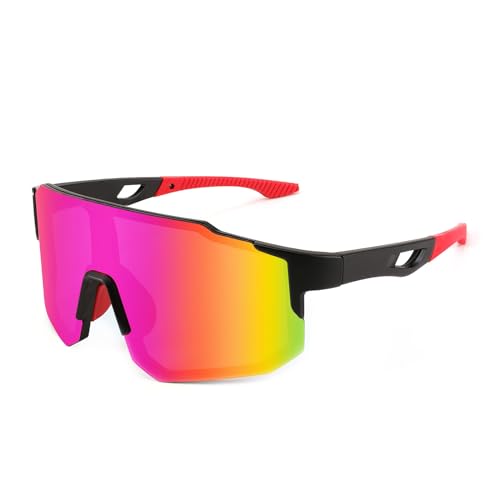 Karsaer Sports Baseball Sunglasses Men Women Visor Cycling Glasses MTB Running Driving Fishing Baseball B5105, Purple - Image 1