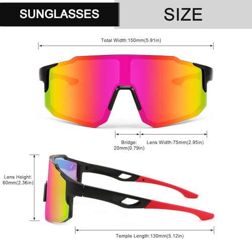 Karsaer Sports Baseball Sunglasses Men Women Visor Cycling Glasses MTB Running Driving Fishing Baseball B5105, Purple - Image 4