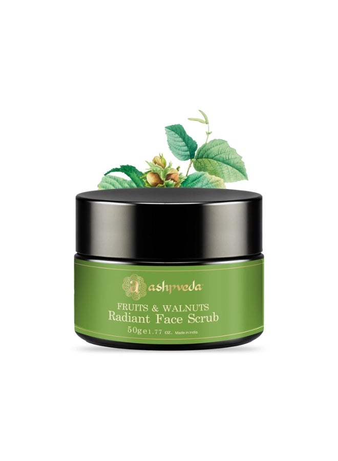 Ashpveda Fruits & Walnuts Radiant Face Scrub for Deep Exfoliation | Helpful for Dead Skin, Smooth and Clear Complexation, Tan Removal, Skin Hydration & Exfoliation (50gm) - Image 1