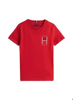 TOMMY HILFIGER Boys' Logo Graphic T-Shirt - Cotton, Red  - Image 2