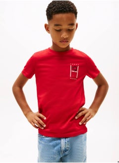 TOMMY HILFIGER Boys' Logo Graphic T-Shirt - Cotton, Red  - Image 1