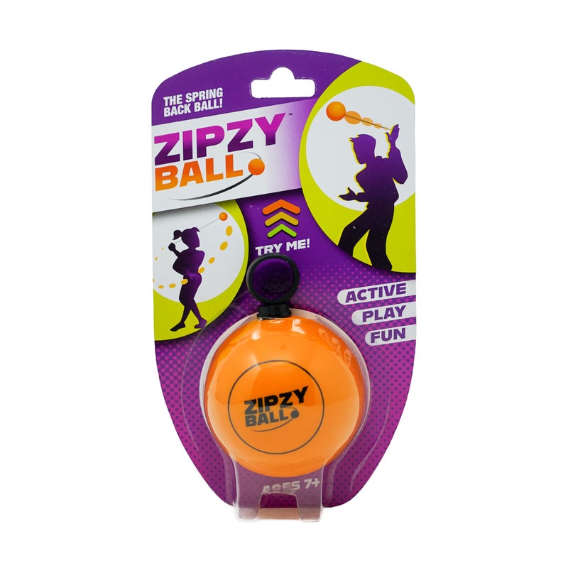 blue orange ZipzyBall Sporty Spring Back Hand Ball Fidget Kid or Adult Indoor and Outdoor All Season Active Play Workout Skill Toy Recommended for Ages 7 Up - Image 3