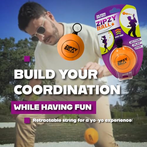 blue orange ZipzyBall Sporty Spring Back Hand Ball Fidget Kid or Adult Indoor and Outdoor All Season Active Play Workout Skill Toy Recommended for Ages 7 Up - Image 5