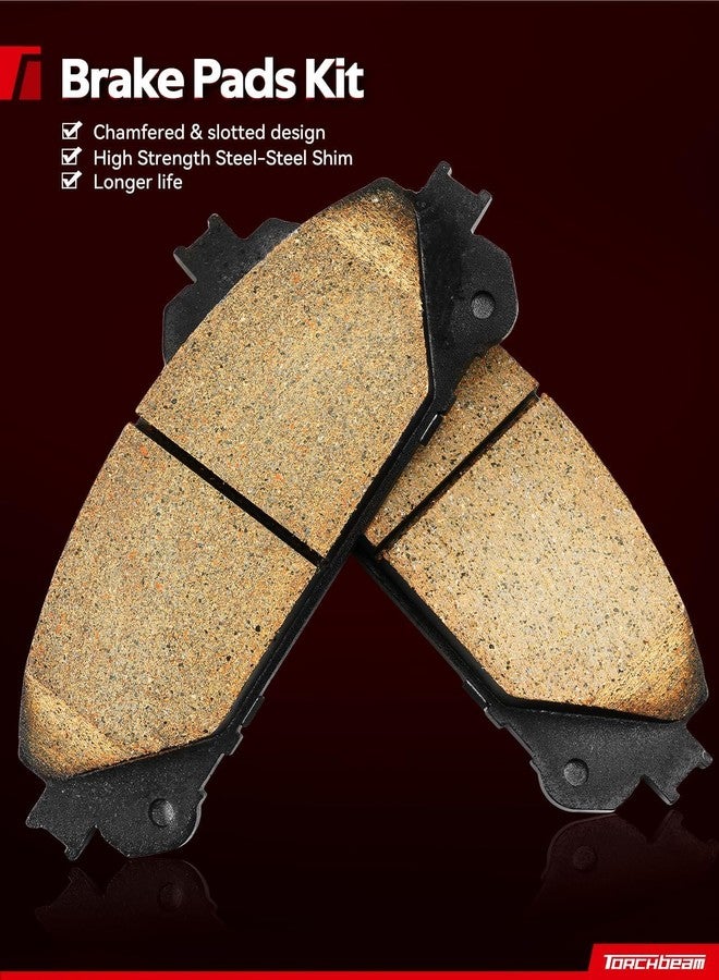 Torchbeam 4pcs Front Brake Pads Fit for 1990-1995 1997-2006 Wrangler, 1990-2001 Cherokee, 1990 Wagoneer, 1990-1992 Comanche, 1993-1998 Grand Cherokee, 1997-2006 TJ, Brake Pad Front D477 - Image 3