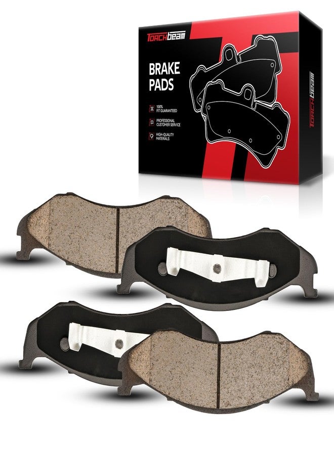 Torchbeam 4pcs Front Brake Pads Fit for 1990-1995 1997-2006 Wrangler, 1990-2001 Cherokee, 1990 Wagoneer, 1990-1992 Comanche, 1993-1998 Grand Cherokee, 1997-2006 TJ, Brake Pad Front D477 - Image 1
