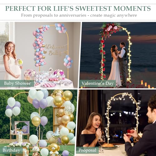 WellSign 7.2FT Arch Backdrop Stand for Parties, Metal Balloon Arch kit Stand, Gold Wedding Arch Stand Frame for Gender Reveal Ceremony Birthday Anniversary Bridal Graduation Party Event Decoration - Image 5
