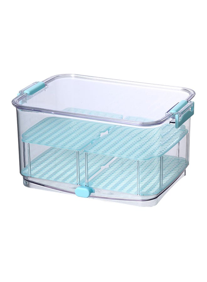 Felli Duo Fresh7 Pro Refridgerator Stackable Container Clear and Aqua Blue 4.8 Liter NVBG11A-058F0 - Image 2