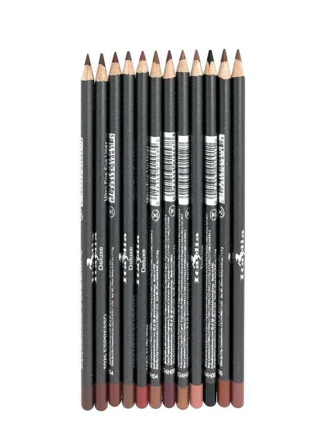 12 pcs, 12 Colors Brown Tone Ultra Fine Lip & Eye Liner Set, Creamy, Long Lasting, High Pigmented Pencil, Various Shades (Brown Tone) - Image 4