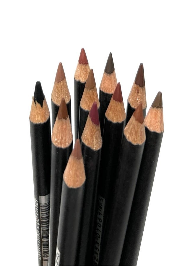 12 pcs, 12 Colors Brown Tone Ultra Fine Lip & Eye Liner Set, Creamy, Long Lasting, High Pigmented Pencil, Various Shades (Brown Tone) - Image 3