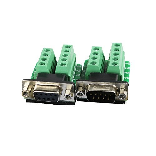 Twinkle Bay Twinklebay DB9 Breakout Connector RS232 Serial 9 Pin Connector Db9 Terminal (Male x 1, Female x 1) - Image 4