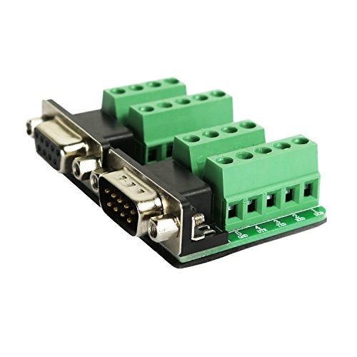 Twinkle Bay Twinklebay DB9 Breakout Connector RS232 Serial 9 Pin Connector Db9 Terminal (Male x 1, Female x 1) - Image 3