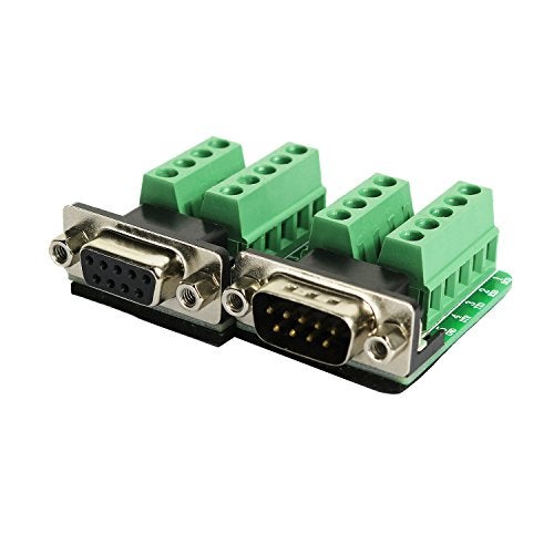 Twinkle Bay Twinklebay DB9 Breakout Connector RS232 Serial 9 Pin Connector Db9 Terminal (Male x 1, Female x 1) - Image 1