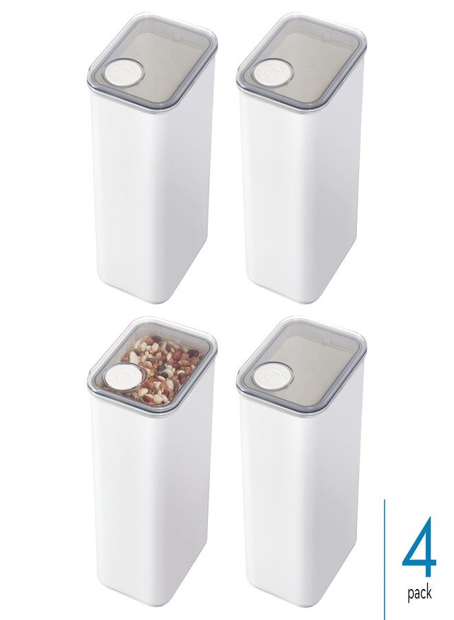 إنترديزاين علبة مطبخ كبيرة محكمة الإغلاق من آي ديزاين مع غطاء صب قابل للإزالة - طقم من 4 قطع - أبيض - Image 2