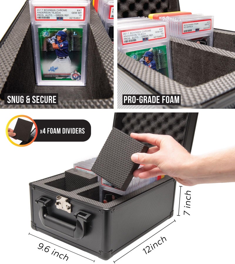 Panopply SLAB ARMOR 2 Row Graded Card Storage Box PSA Card Slab Case For Graded cards Holds 80+ Slabs 2 Row Graded Card Case for PSA Slab Box Graded 2 Row Card Storage Box Sports Baseball Card (Black, 2 Row) - Image 4