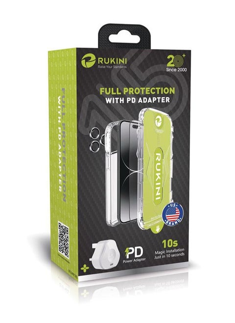 FULL Protection with PD Adapter for iPhone 15 - Ultimate Safety and Performance from RUKINI 6 in 1