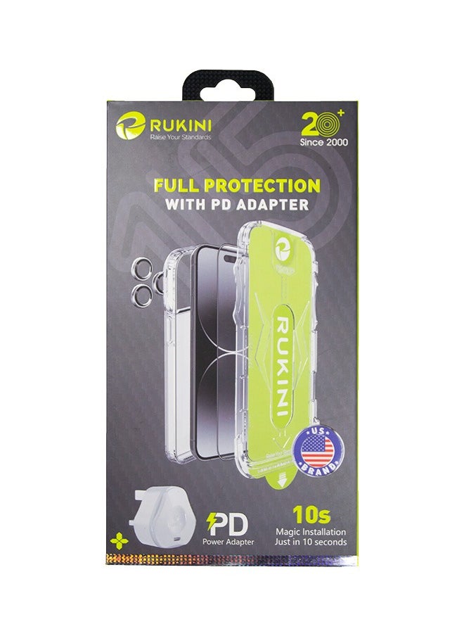 RUKINI - FULL Protection with PD Adapter for iPhone 15 - Ultimate Safety and Performance from RUKINI 6 in 1 - Image 1