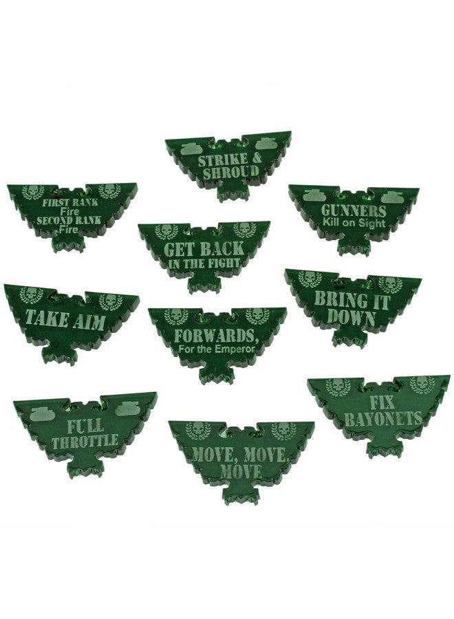 LITKO LITKO Guard Special Orders Token Set | Compatible with Warhammer 8th Edition | Translucent Green | 10 Pack - Image 1