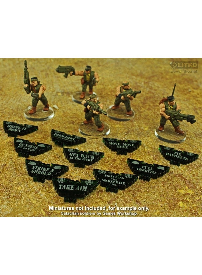 LITKO LITKO Guard Special Orders Token Set | Compatible with Warhammer 8th Edition | Translucent Green | 10 Pack - Image 2