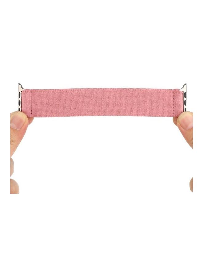 NIBEMINENT Solid Colour Silicone Replacement Strap Watchband For Apple Watch Series 1/2/3/4/5/6/7/SE 38-40-41mm Smoke Pink - Image 5