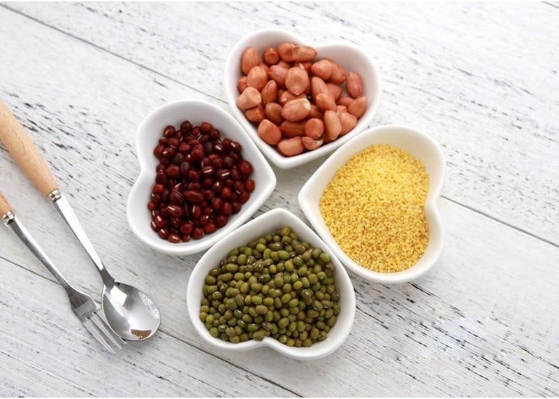 BigNoseDeer Super Cute heart shape Ceramic Sauce DishMini Side Seasoning DishCondiment DishesSushi Soy Dipping BowlSnack Serving DishesLove Porcelain Small Saucer SetSet of 4 338inch - Image 5