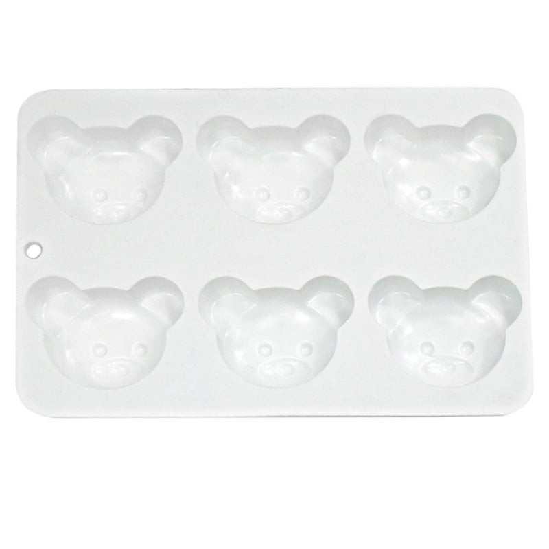 6 Cavity Bear Head Silicone Mold For Chocolate Candy Baking Non Stick Food Grade - Image 2