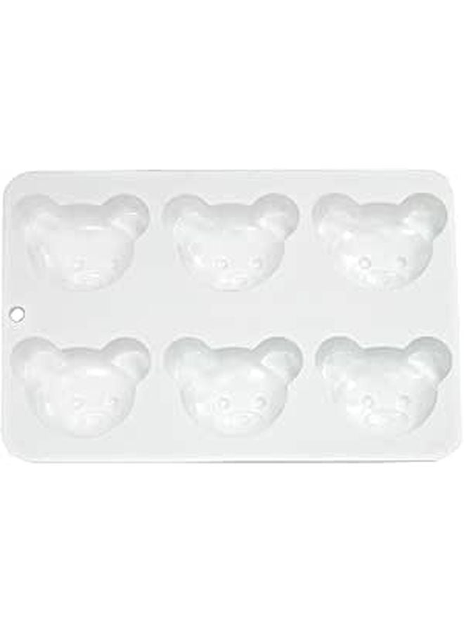 6 Cavity Bear Head Silicone Mold For Chocolate Candy Baking Non Stick Food Grade - Image 1